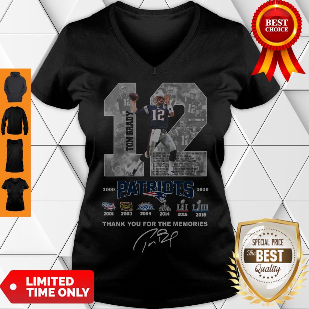 Nice Tom Brady Patriots 2000 2020 Thank You For The Memories Signature Shirt