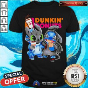 Official Stitch And Toothless Hug Dunkin Donuts Shirt