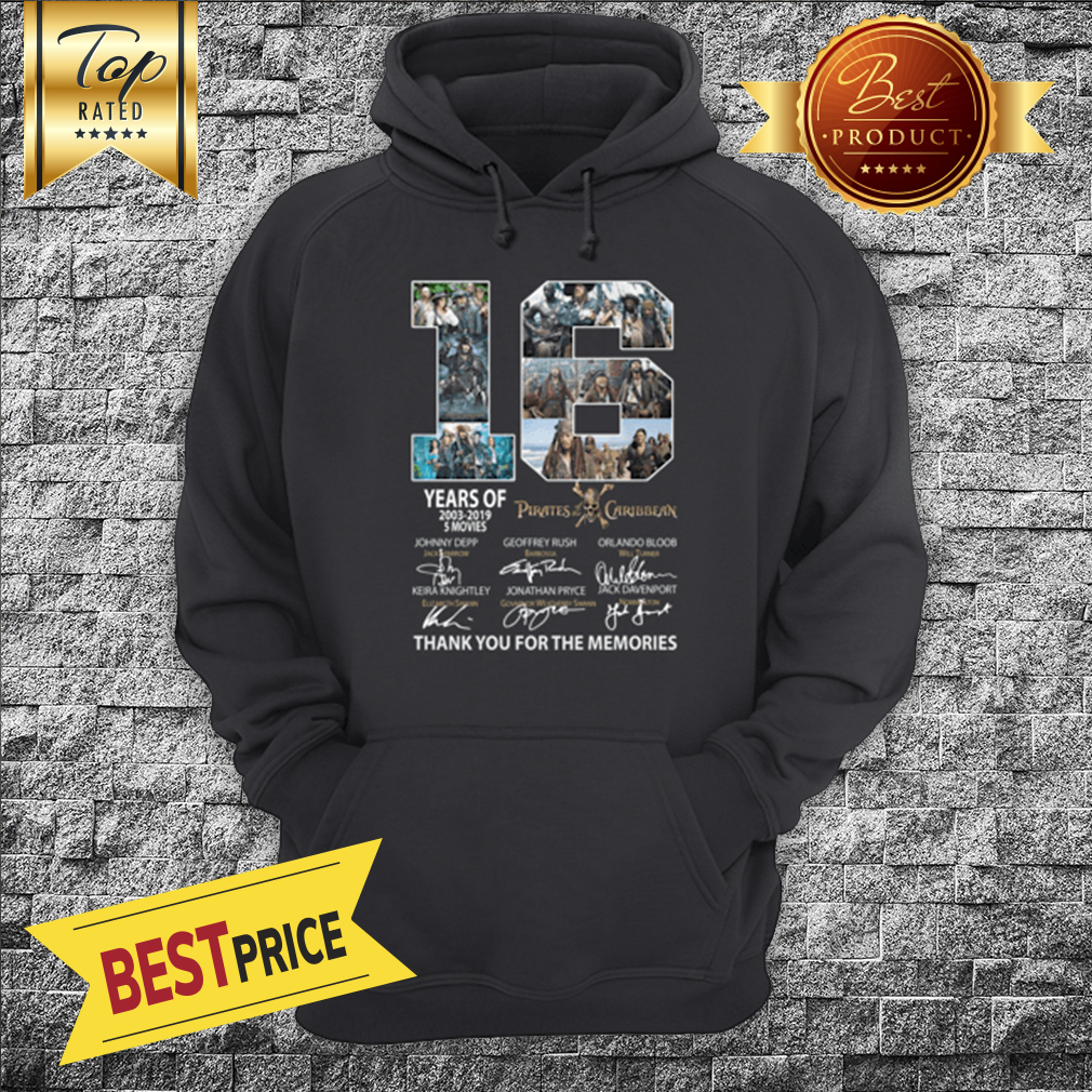 16 Years Of Pirates Of The Caribbean 2003-2019 5 Movies Signatures Shirt