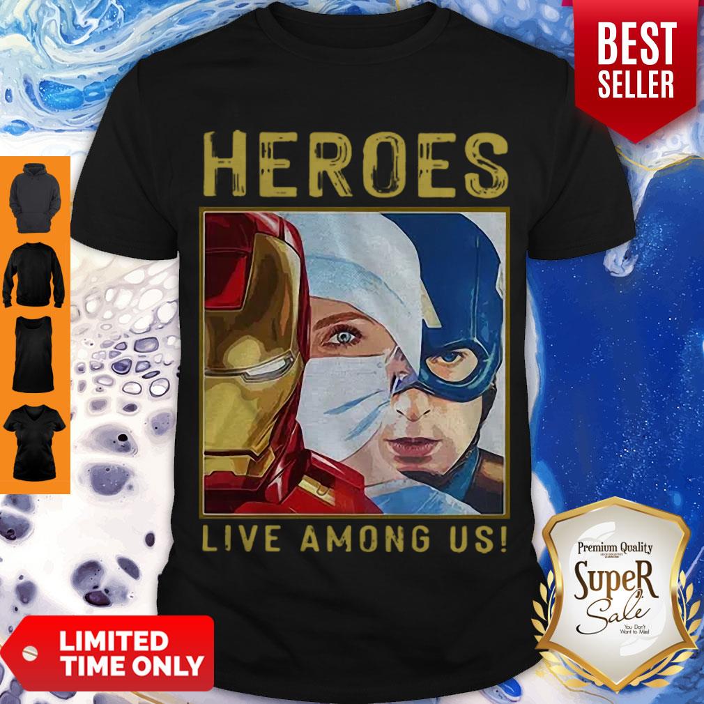 Nice Nurse Heroes Live Among Us Iron Man Nurse And Captain America Shirt