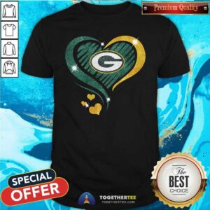 Great Green Bay Packers Diamond Heart Shirt