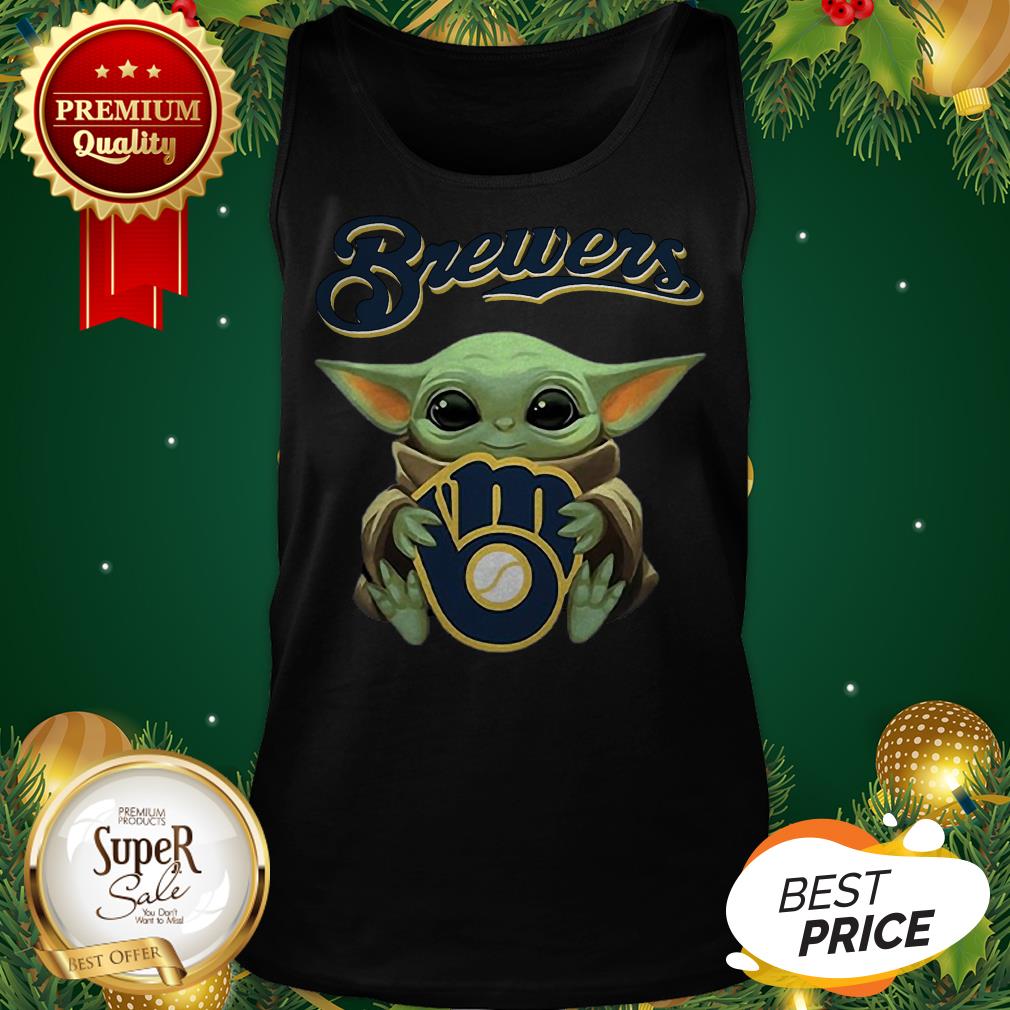 Baby Yoda Hug Milwaukee Brewers Star Wars Mandalorian Shirt