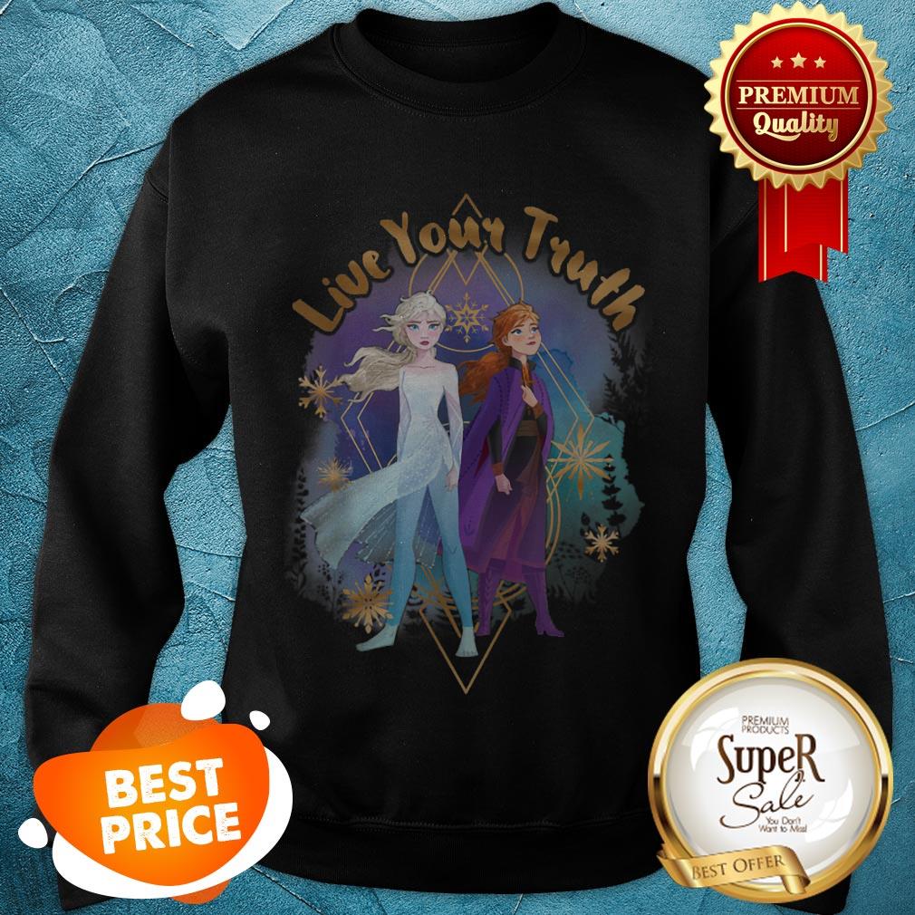 Nice Disney Frozen 2 Elsa Anna Live Your Truth Geometric Portrait Shirt