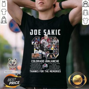 Nice 19 Joe Sakic Colorado Avalanche Signatures Shirt