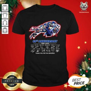 Hot Buffalo Bills 60th Anniversary 1960-2020 Thank You For The Memories Signatures Shirt