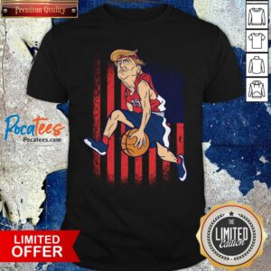 Donald Trump Playing Basketball American Flag Shirt