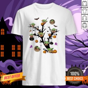 Cute Baby Yoda Halloween Tree Shirt