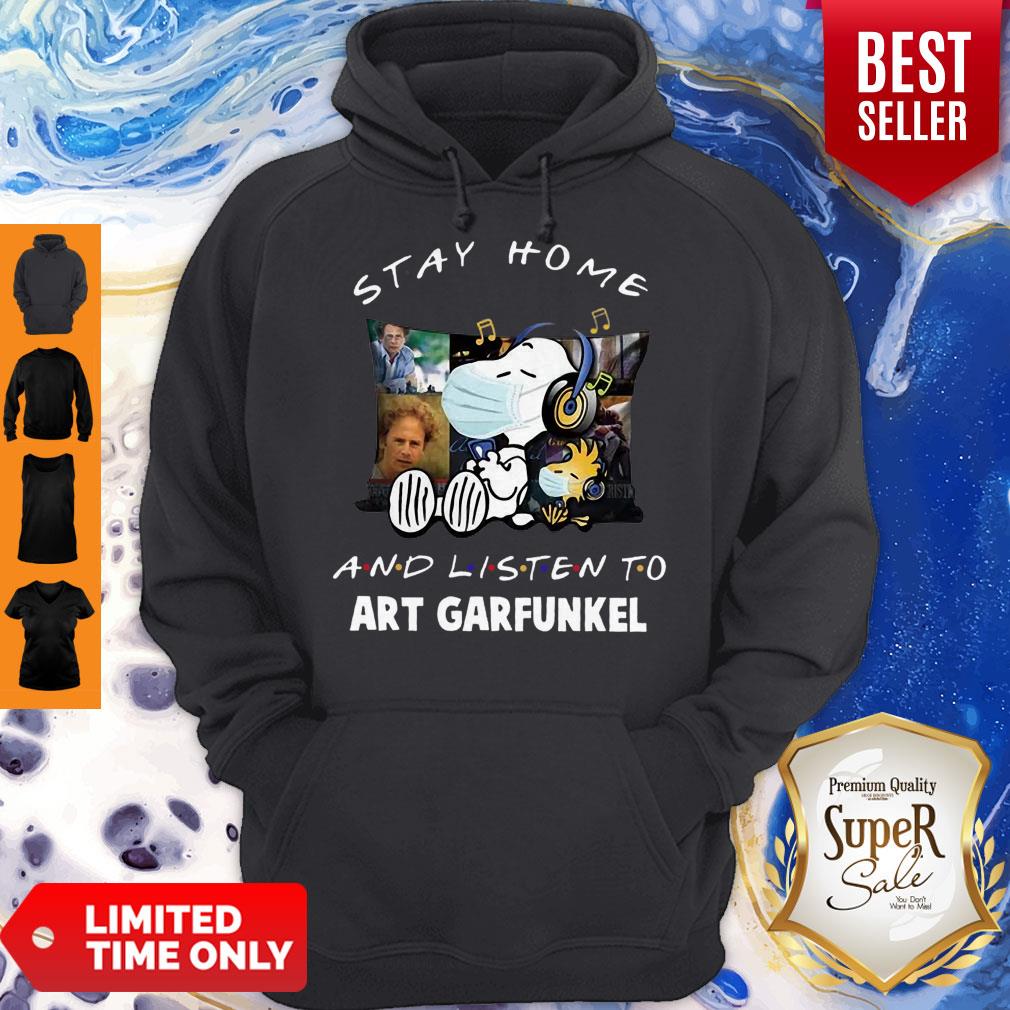 Premium Snoopy Woodstock Mask Stay Home And Listen To Art Garfunkel Shirt