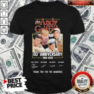 Official The Andy Griffith 60th Anniversary 1960 2020 Thank You For The Memories Signature Shirt