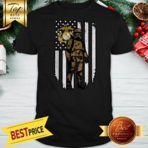 Good Stormtrooper America Flag US Marine Corps Camo Shirt