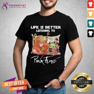 Good Master Yoda And Baby Yoda Life Is Better Listening To Pink Floyd Shirt
