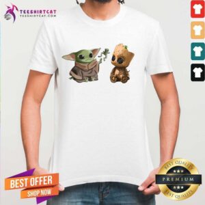 Top Baby Yoda And Baby Groot Frog Shirt
