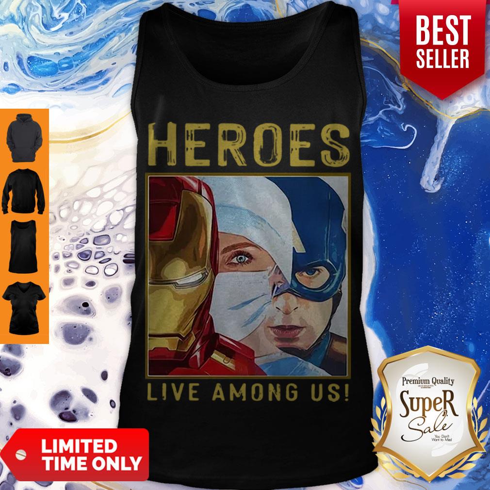 Nice Nurse Heroes Live Among Us Iron Man Nurse And Captain America Shirt
