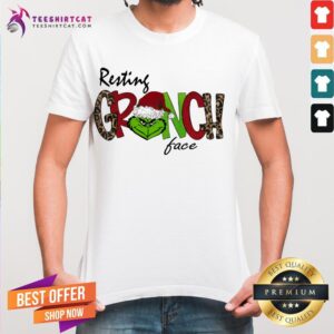 Awesome Xmas Resting Grinch Santa Face Christmas Shirt
