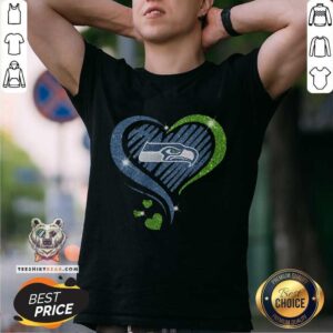 Beautiful Seattle Seahawks Diamond Heart Shirt