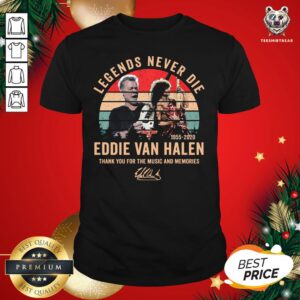 Perfect Legends Never Die Eddie Van Halen Thank You For The Memories Vintage Shirt