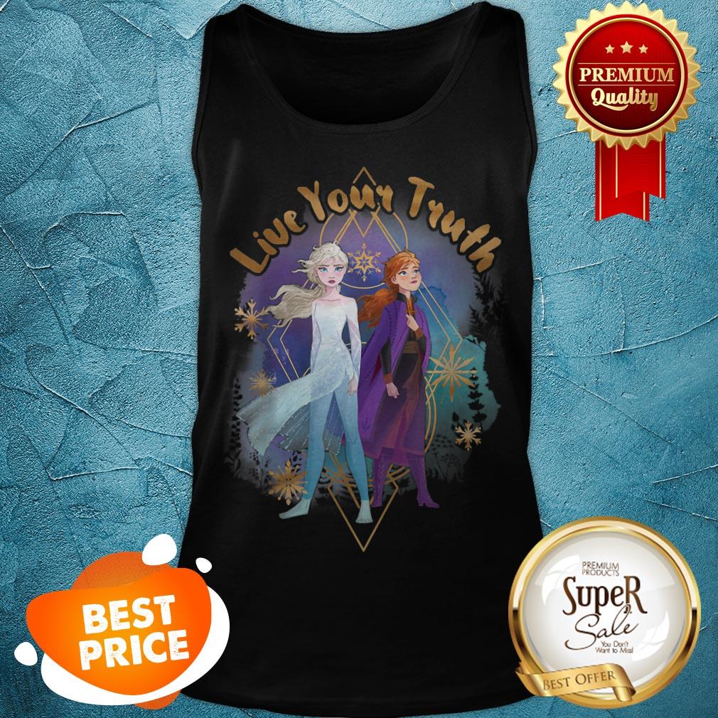 Nice Disney Frozen 2 Elsa Anna Live Your Truth Geometric Portrait Shirt
