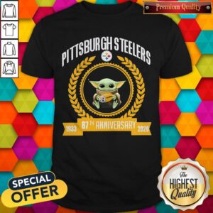 Baby Yoda Pittsburgh Steelers 87th Anniversary 1933-2020 Shirt
