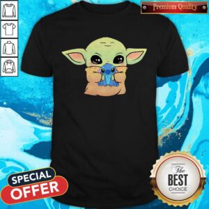Official Disney Baby Yoda Hug Stitch Shirt