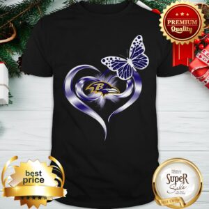 Heart Baltimore Ravens Butterfly Love Shirt
