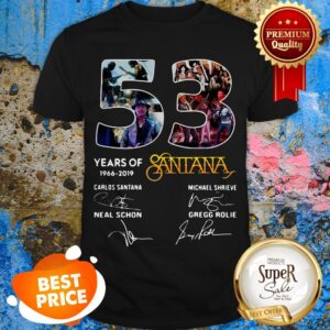 Official 53 Years Of Santana 1966 2019 Signatures Shirt