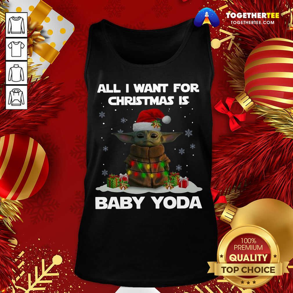 Awesome All I Want For Christmas Is Baby Yoda Santa Gift Shirt