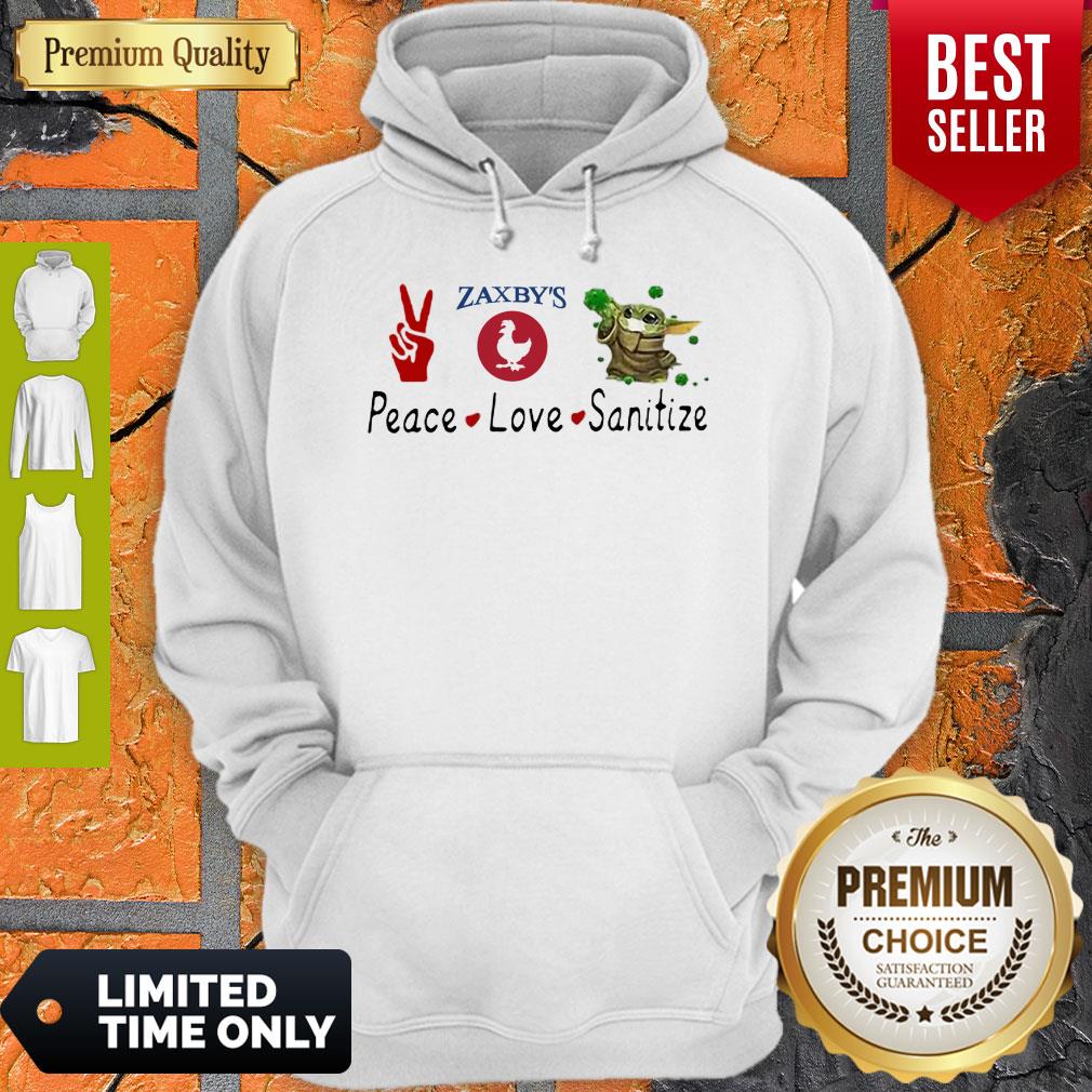 Awesome Peace Love Sanitize Zaxbys Baby Yoda Shirt
