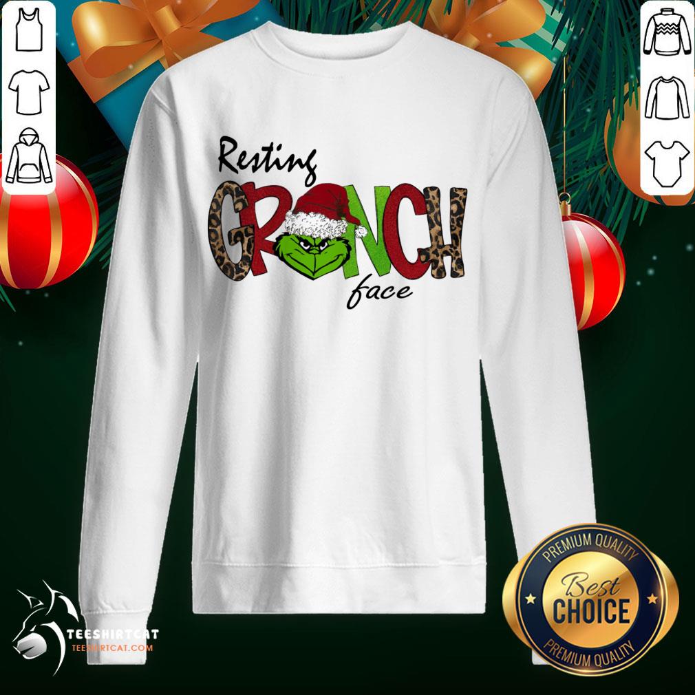 Awesome Xmas Resting Grinch Santa Face Christmas Shirt