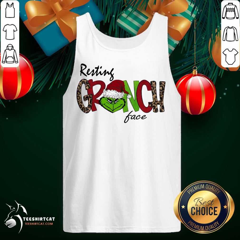 Awesome Xmas Resting Grinch Santa Face Christmas Shirt