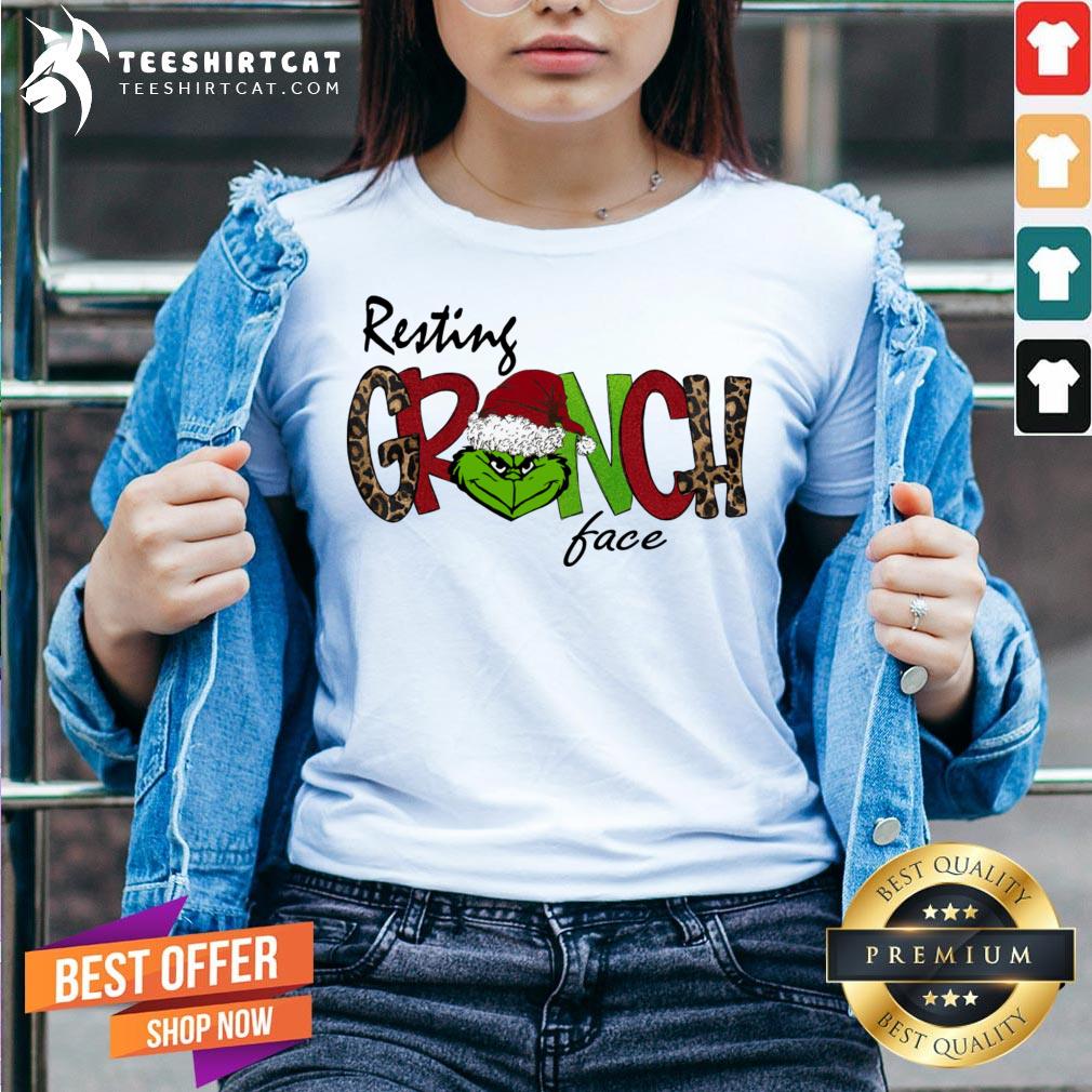 Awesome Xmas Resting Grinch Santa Face Christmas Shirt