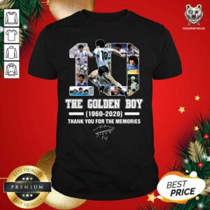 Nice 10 Diego Maradona The Golden Boy 1960 2020 Thank Signature Shirt