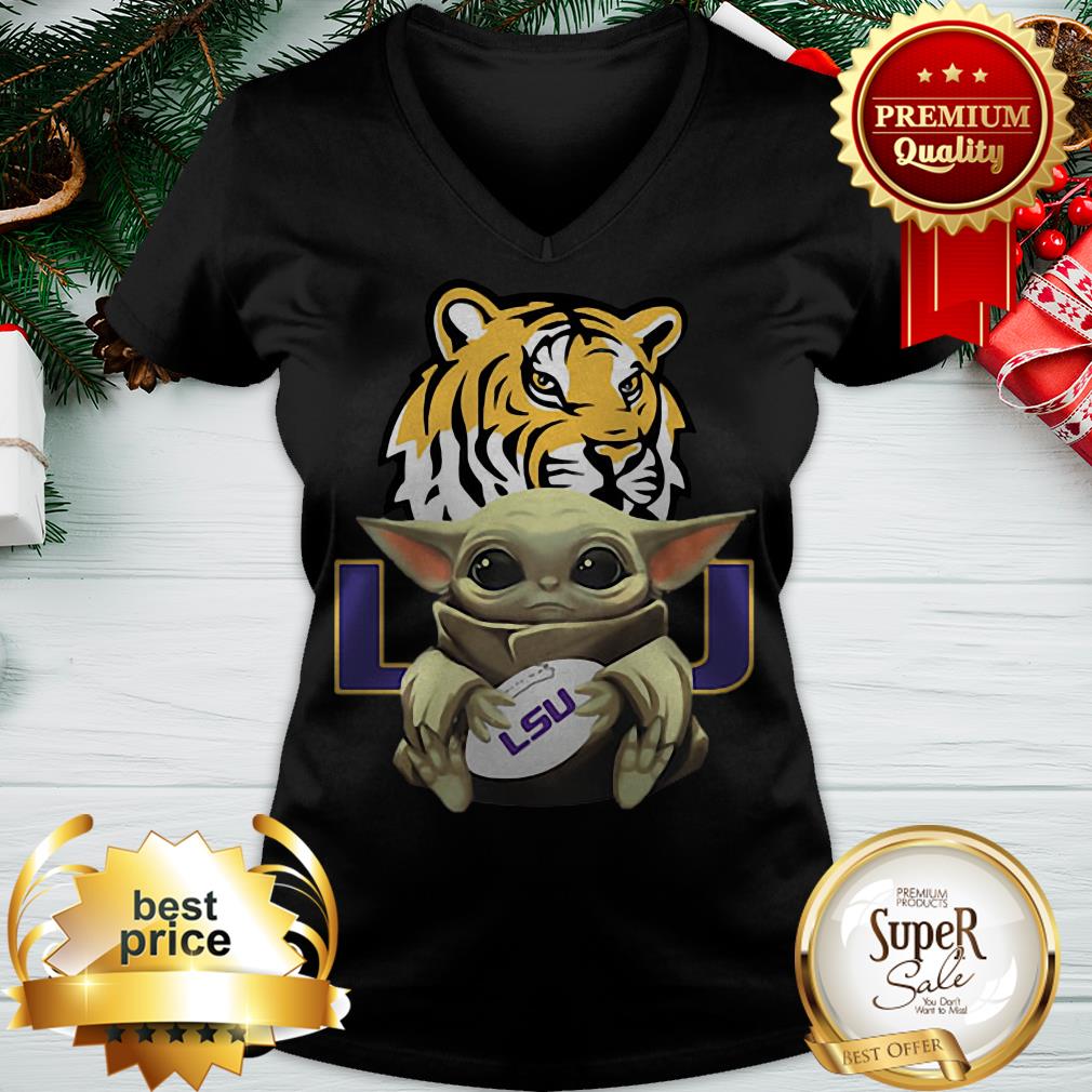 Baby Yoda Hug LSU Tigers Star Wars Shirt