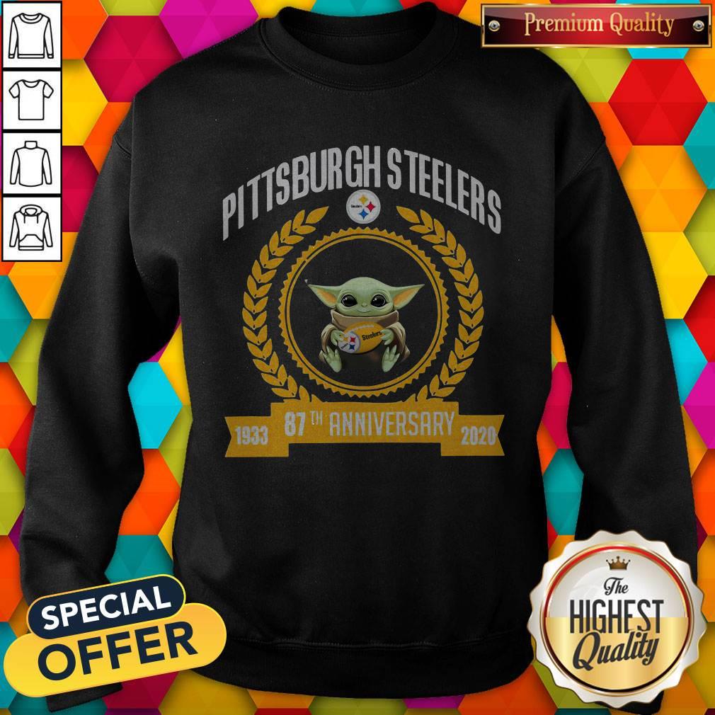 Baby Yoda Pittsburgh Steelers 87th Anniversary 1933-2020 Shirt