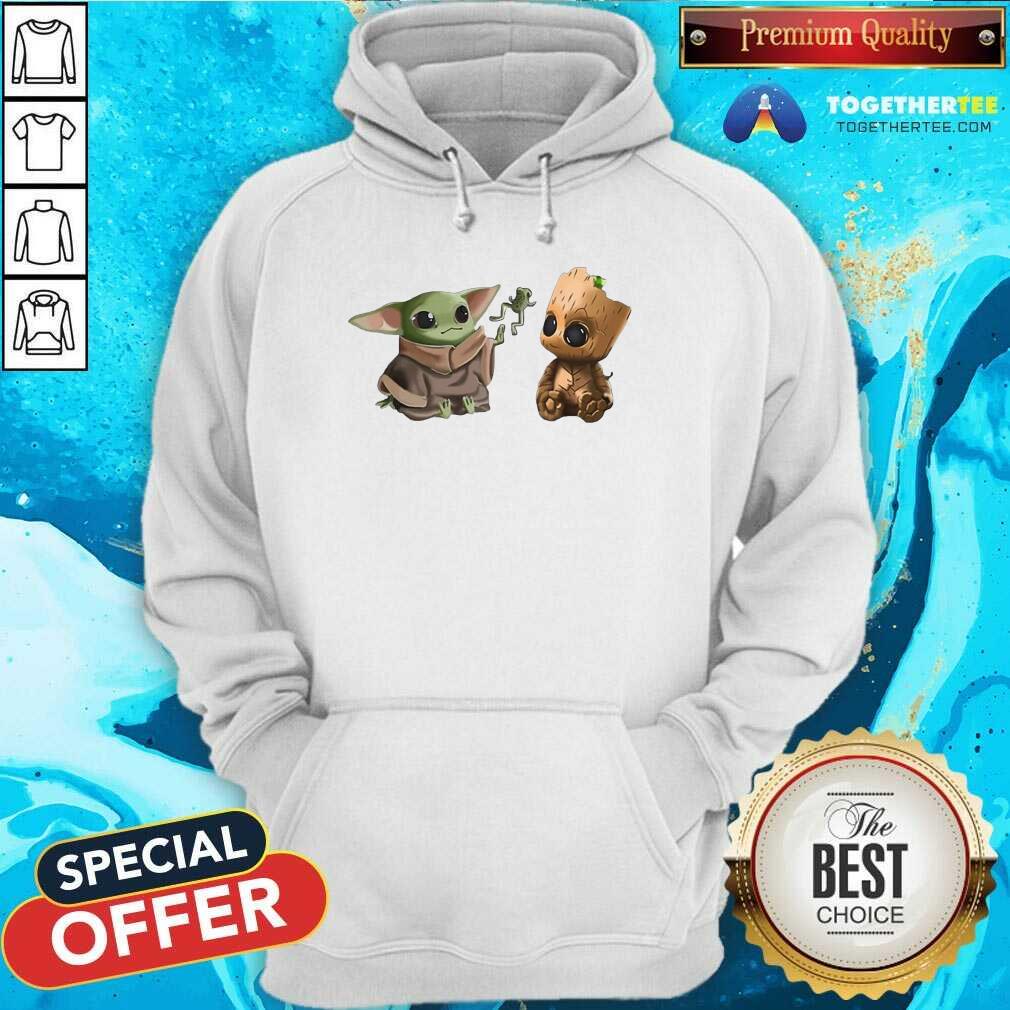 Cute Baby Yoda And Baby Groot Frog Shirt