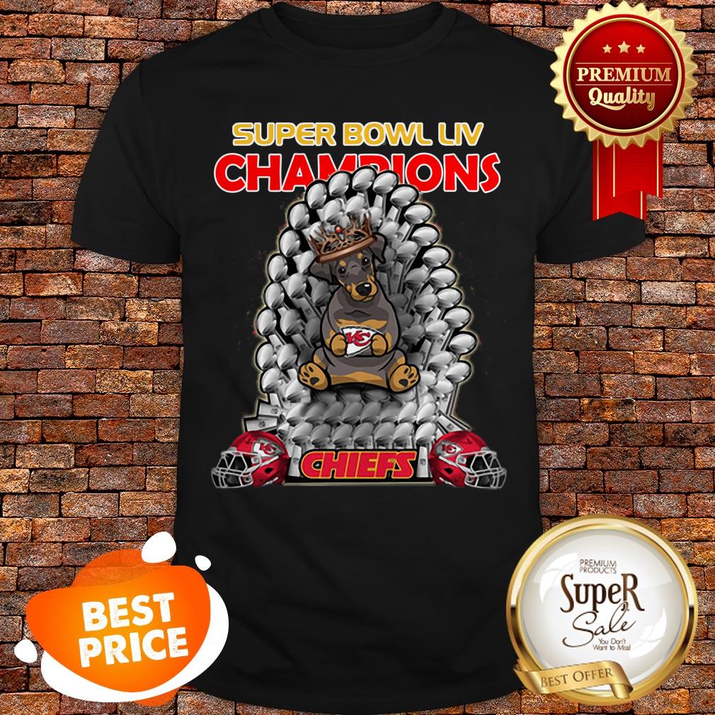 Daschund Super Bowl LIV Throne Kansas City Chiefs Champions Shirt