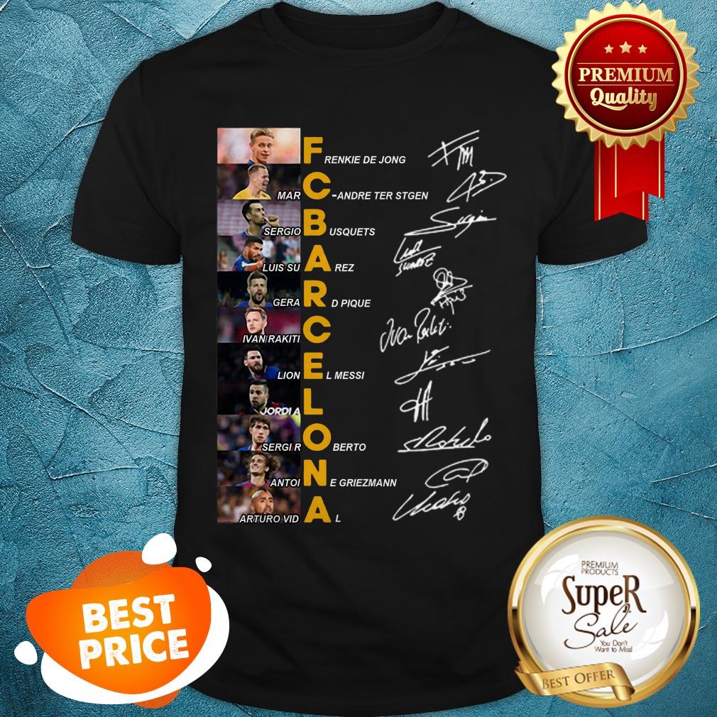 FC Barcelona Signatures Frenkie De Jong Luis Suarez Ivan Rakitic Shirt