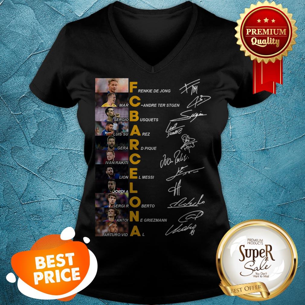 FC Barcelona Signatures Frenkie De Jong Luis Suarez Ivan Rakitic Shirt