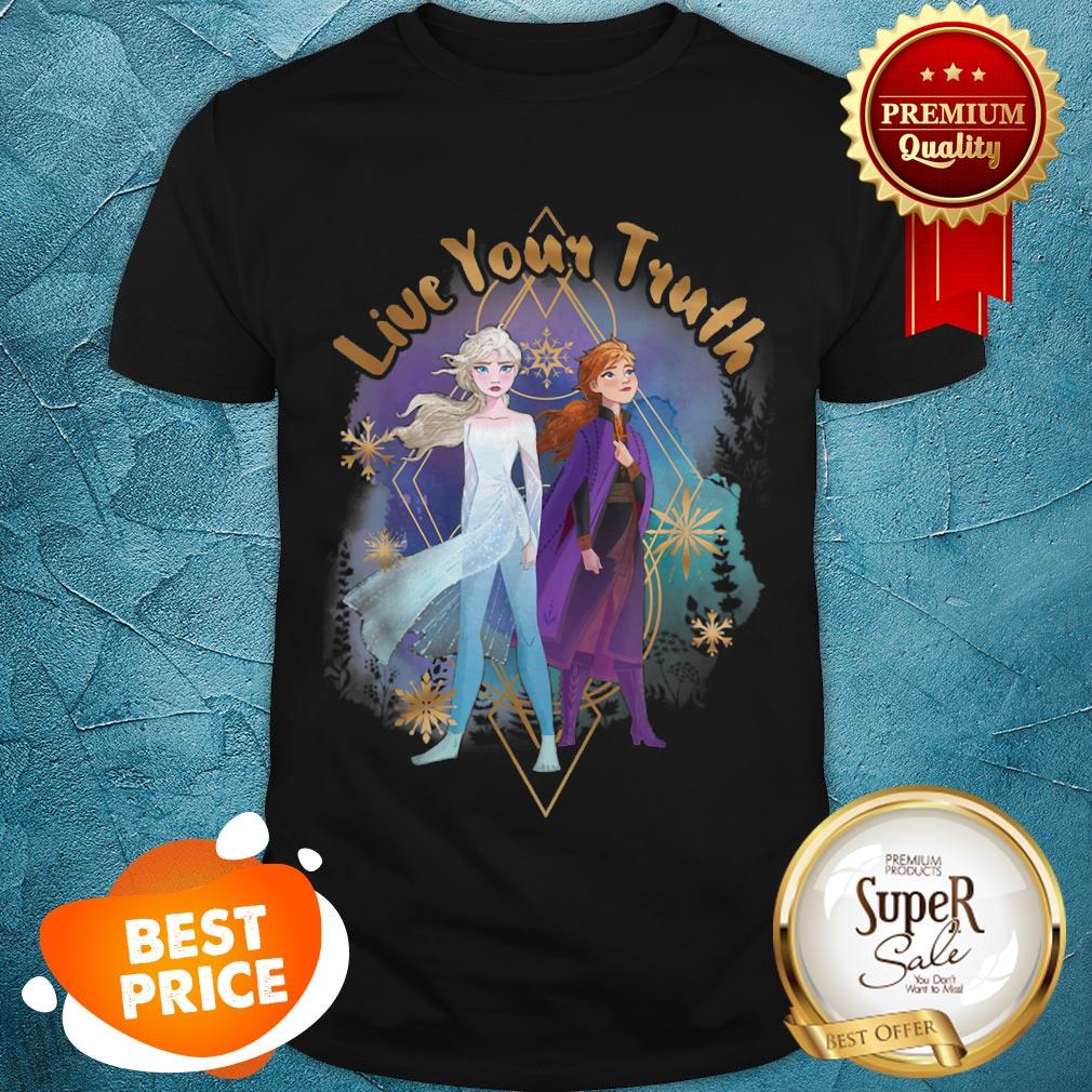 Nice Disney Frozen 2 Elsa Anna Live Your Truth Geometric Portrait Shirt