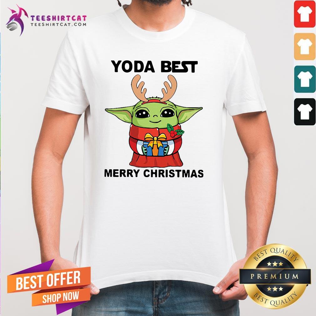 Funny Yoda Reindeer Best Merry Christmas Shirt