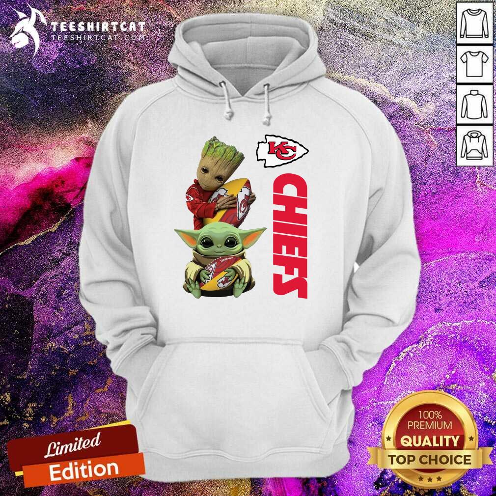 Good Baby Yoda And Baby Groot Hug Football Kansas City Chiefs Shirt