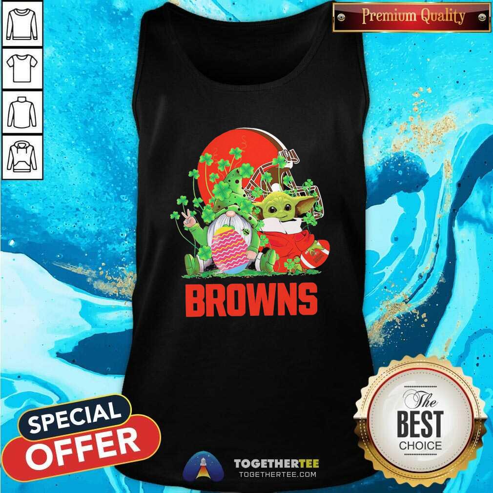 Good Baby Yoda And Gnomes St Patricks Day Cleveland Browns 2021 Shirt