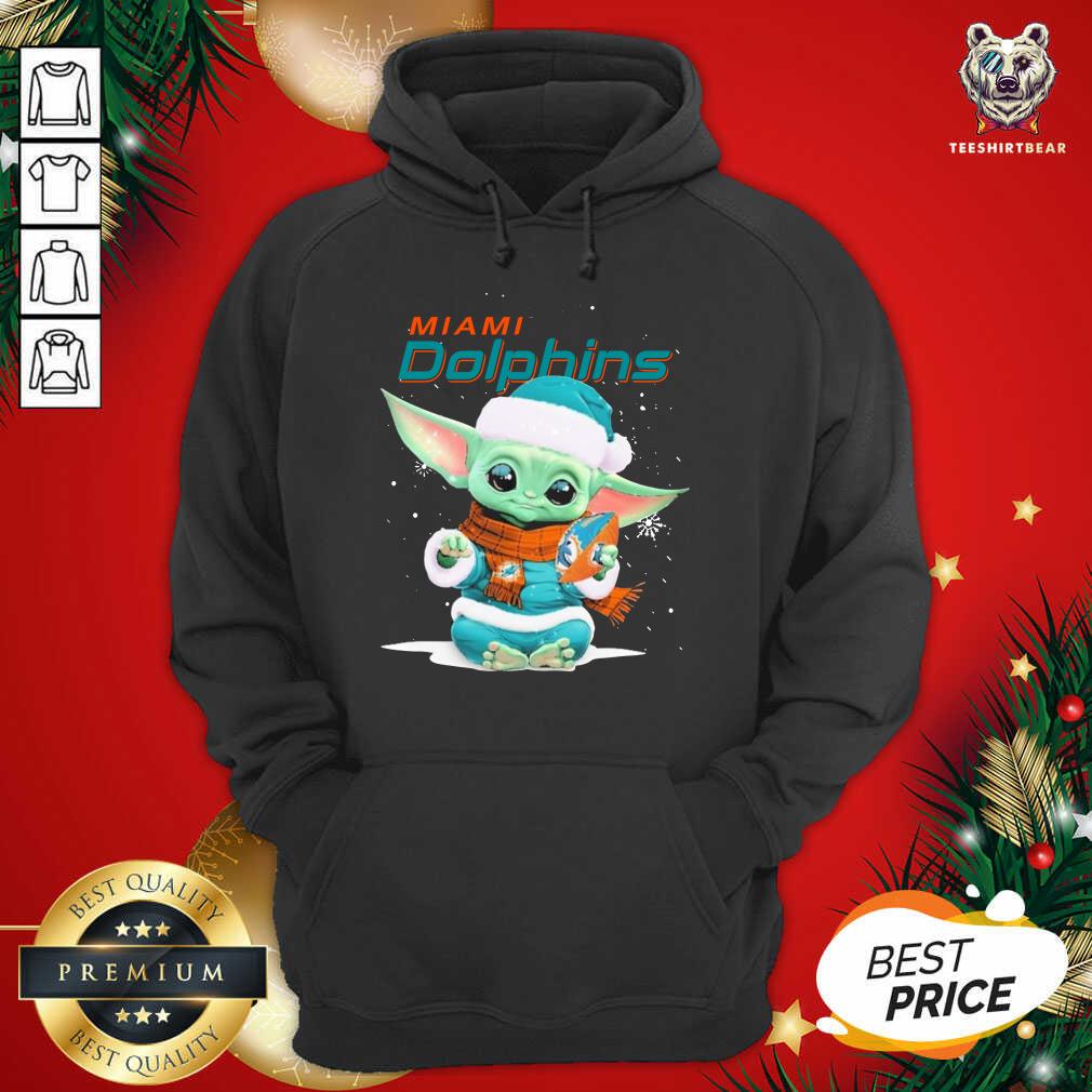 Good Baby Yoda Play Rugby Miami Dolphins Merry Christmas Shirt