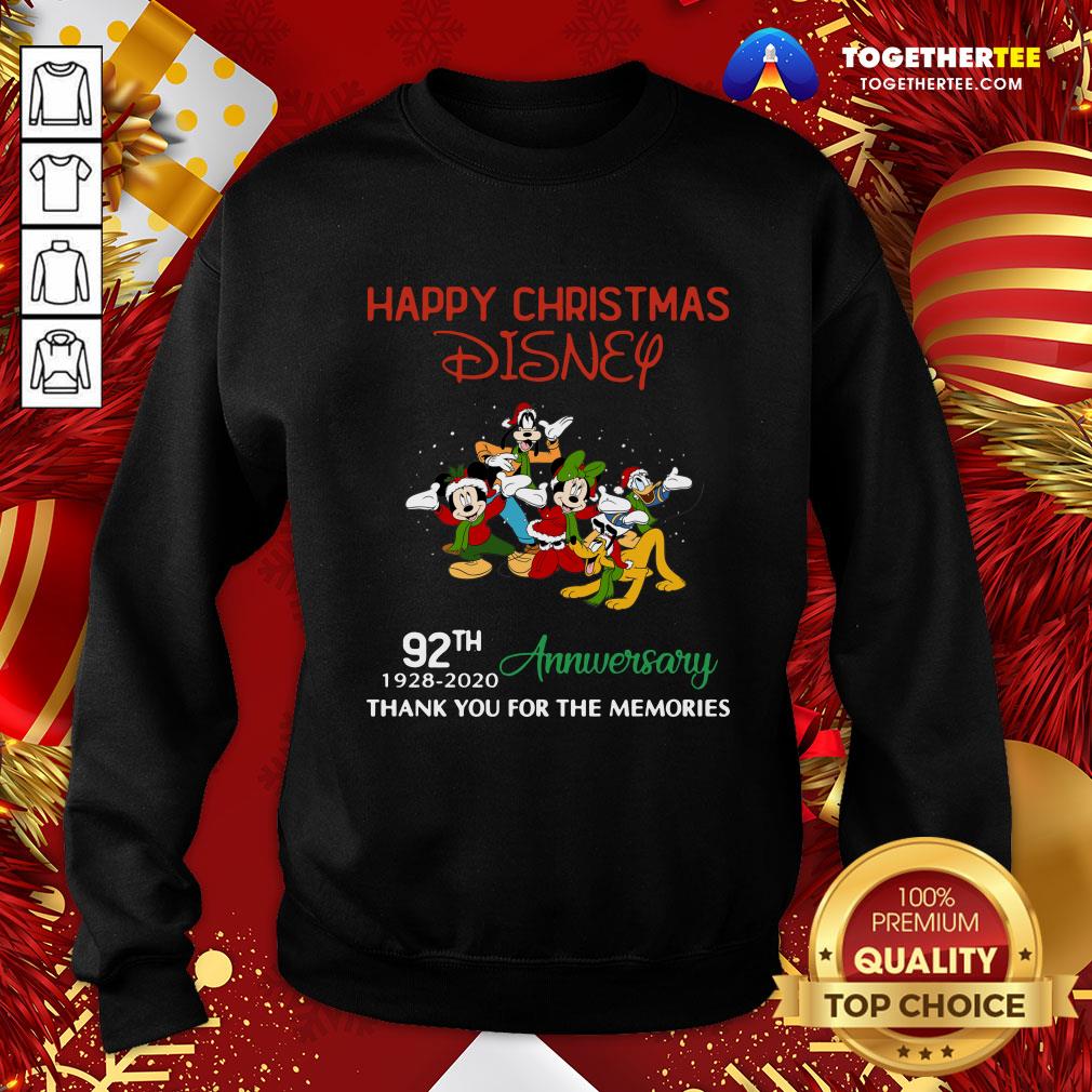 Good Christmas Disney 92th Anniversary Thank You For The Memories Shirt