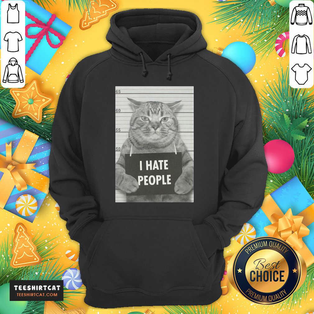 Good I Hate People Cat Mug Shot Shirt
