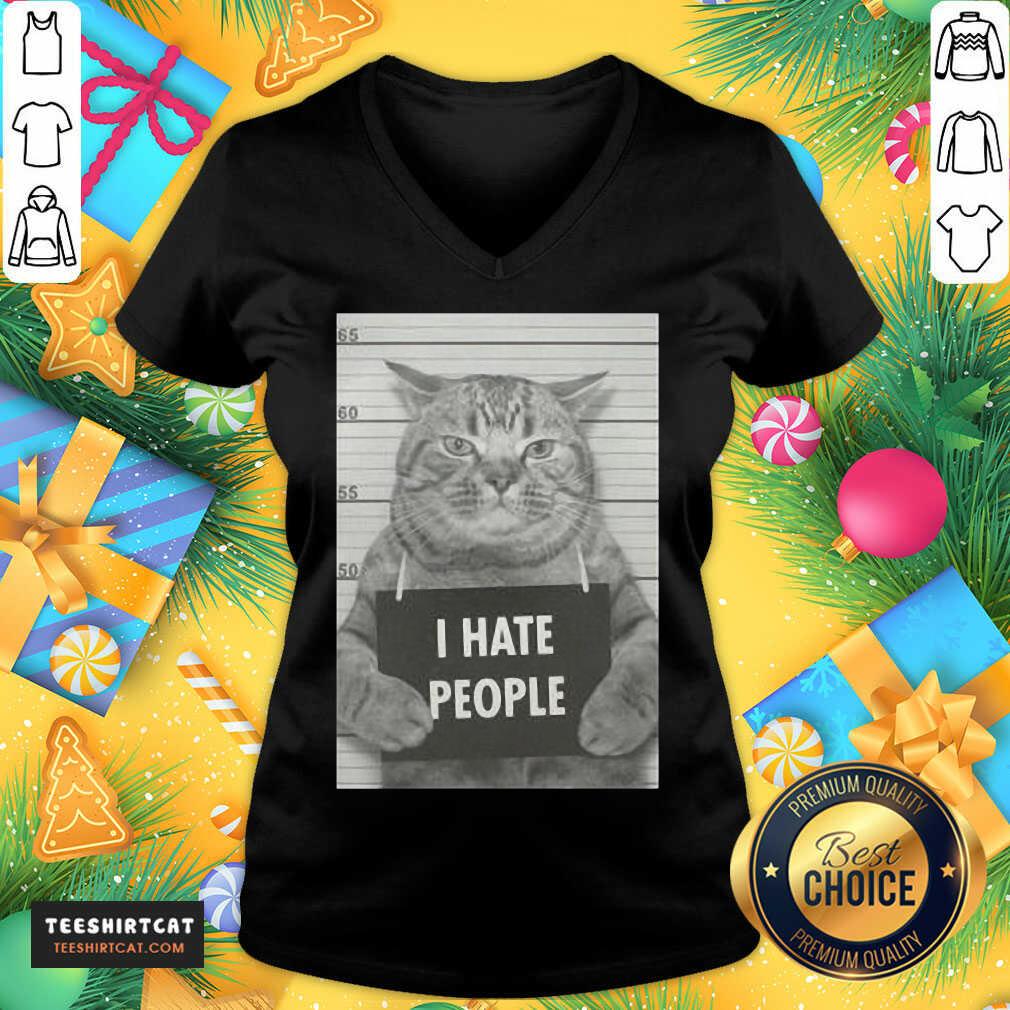 Good I Hate People Cat Mug Shot Shirt