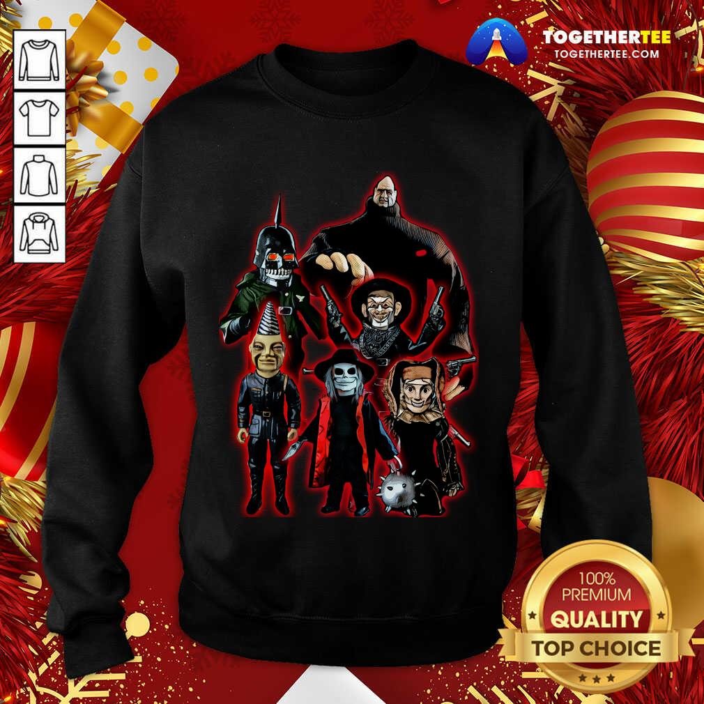 Good Puppet Master Horror Movie 80s Blade Pin Head Torch Jester Drill Shirt
