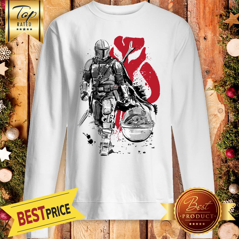 Good The Mandalorian Lone Hunter And Cub Baby Yoda Shirt