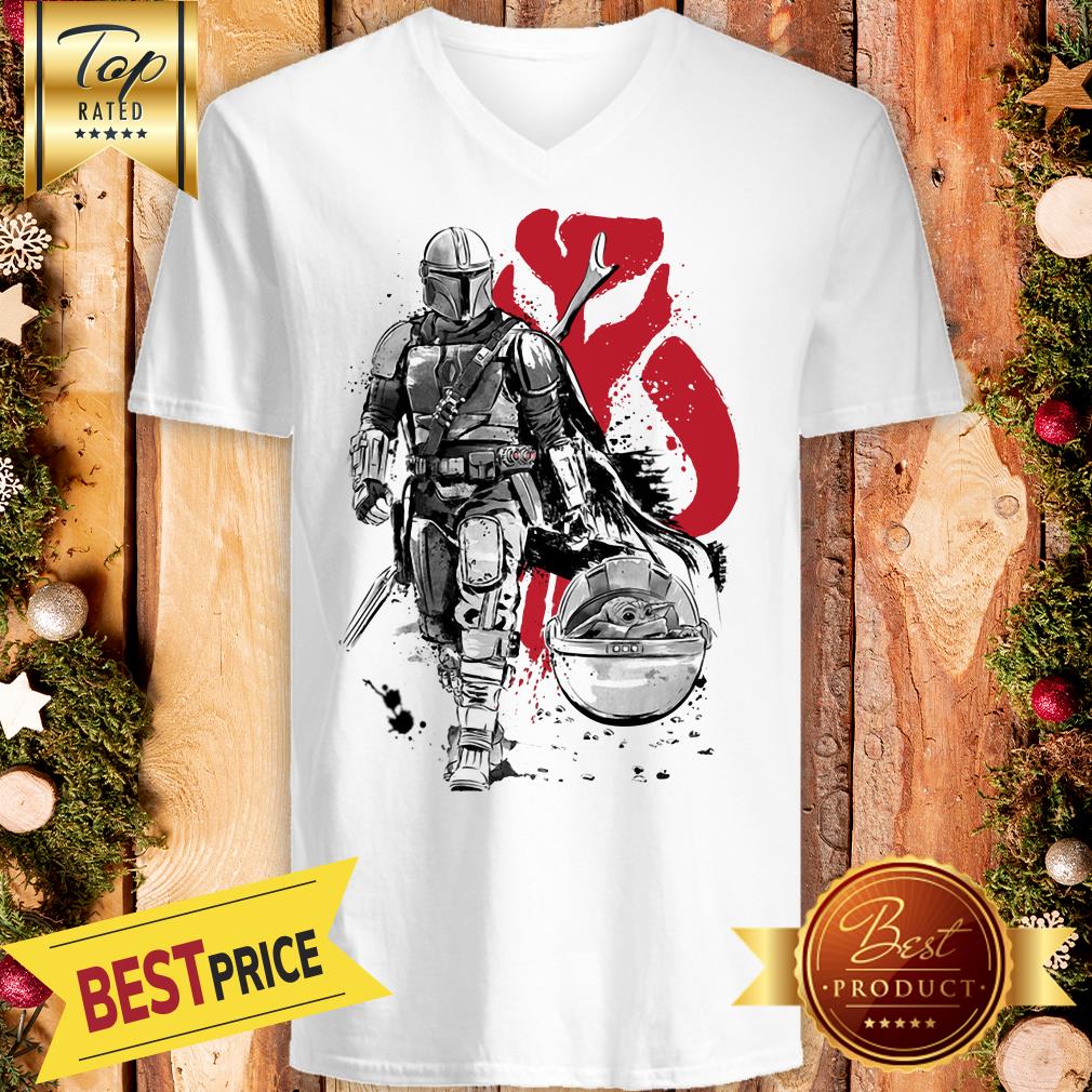 Good The Mandalorian Lone Hunter And Cub Baby Yoda Shirt