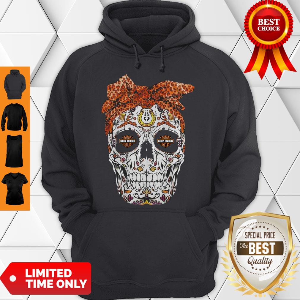 Nice Skull Leopard Motor Cycles Harley Davidson Shirt