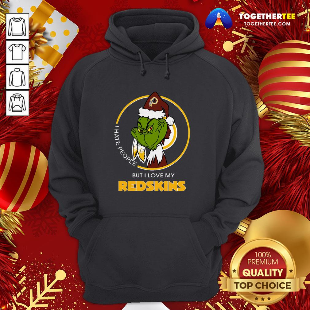 Hot I Hate People But I Love My Washington Redskins Grinch Shirt